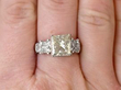 4 Carat Princess Cut Diamond Ring on hand