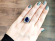 wearing sapphire diamond platinum ring