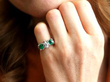 wearing Marquise Diamond and Emerald Ring