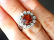 Citrine Cluster Ring in Platinum on finger