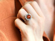 wearing Citrine Cluster Ring in Platinum