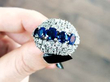 sapphire and diamond white gold ring