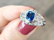 sapphire and diamond platinum ring