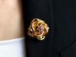 garnet gold brooch wearing
