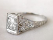 old cut diamond solitaire ring side