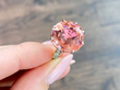 Pink tourmaline diamond white gold ring
