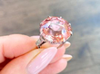 Pink tourmaline and diamond white gold ring