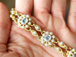 antique yellow gold Rock Crystal Bracelet with Pearls