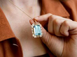 Aquamarine Gold Pendant Necklace wearing