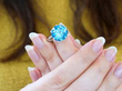 Antique Zircon Solitaire Ring with diamonds