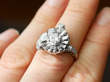 1950s Diamond Dress Ring in platinum wearing