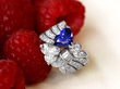 Heart Cut Sapphire and Diamond Ring