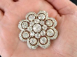 diamond brooch in hand