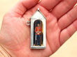 Victorian Silver and Enamel Sentry Box Vesta Case in hand