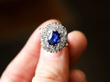 1920s Sapphire Cluster Ring in Gold