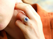 1920s Sapphire Cluster Ring in Gold wearing