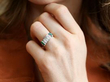 wearing Diamond Ring with Synthetic Emeralds for Sale