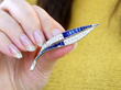 sapphire leaf brooch