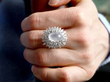 Moonstone Cocktail Ring with Diamonds wearing