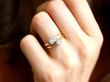 Antique Two Stone Solitaire Diamond Ring wearing