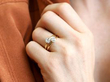 wearing Antique Two Stone Solitaire Diamond Ring