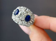 Sapphire and Diamond Dress Ring in Platinum