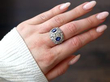 Sapphire and Diamond Dress Ring in Platinum wearing
