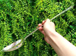 Georgian silver spoon outside