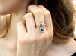 Sapphire Diamond Ring in Rose Gold on hand