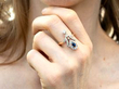 Sapphire Diamond Ring in Rose Gold wearing