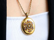 citrine garnet pearl pendant locket wearing