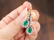 emerald and diamond drop earrings