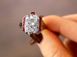 Ruby and Diamond Dress Ring in White Gold