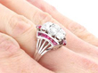 Ruby and Diamond Dress Ring in White Gold on hand