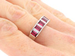 Vintage Ruby and Diamond Eternity Ring on Hand