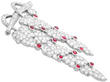 Ruby and Diamond Vine Shoot Brooch in Platinum