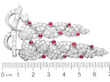 Ruby and Diamond Vine Shoot Brooch with Ruler
