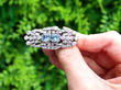 Aquamarine and Diamond Double Clip Brooch Outside