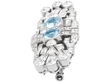 Aquamarine and Diamond Double Clip Brooch