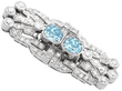 Aquamarine and Diamond Double Clip Brooch
