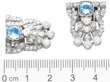 Aquamarine and Diamond Double Clip Brooch