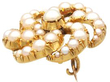 Pearl Swirl Brooch in Yellow Gold Side View