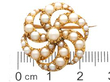 Pearl Swirl Brooch in Yellow Gold with Ruler
