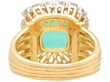 Reverse of Yellow Gold Emerald and Diamond Cocktail Ring