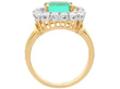 Circumference of Yellow Gold Emerald and Diamond Cocktail Ring