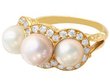 Three Stone Pearl Cluster Ring
