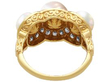 Three Stone Pearl Cluster Ring