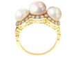 Three Stone Pearl Cluster Ring