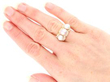 Three Stone Pearl Cluster Ring wearing