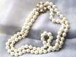 Vintage Pearl Necklace with Sapphire Clasp